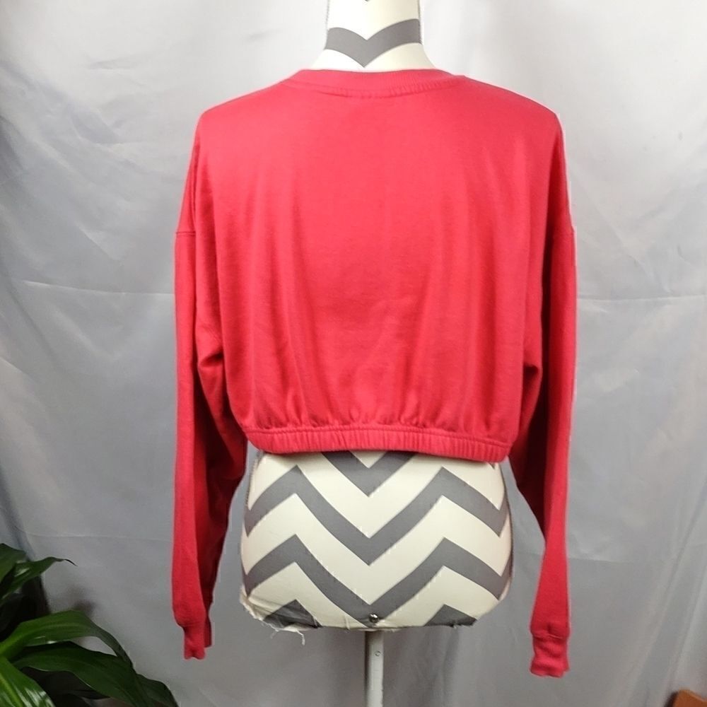 Red Cropped Sweatshirt - Picture 3 of 6